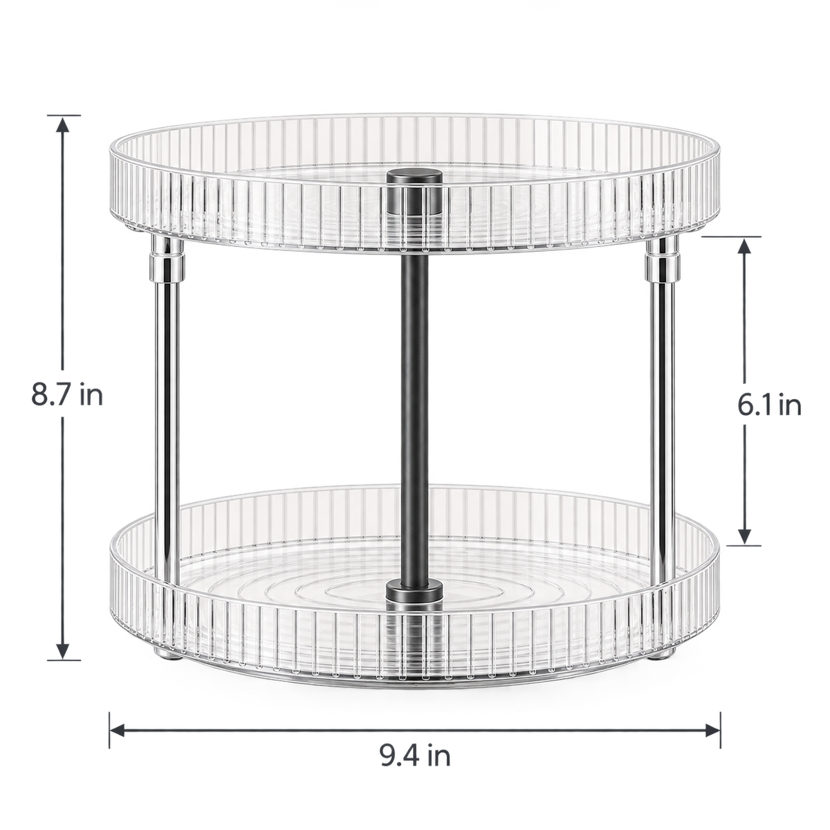 2-Tier 360° Rotating Spice Rack Organizer